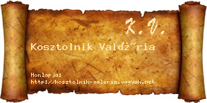 Kosztolnik Valéria névjegykártya